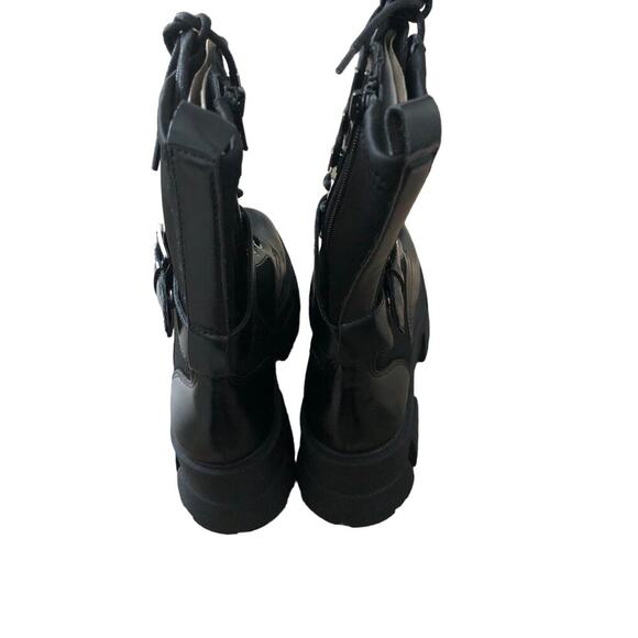 ALDO Grandleap Bootie Buckled Combat Black NEW 11  US - Picture 5 of 10